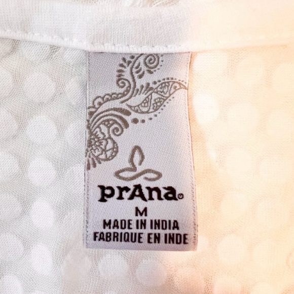 Prana yoga Brand. sheer hoodie, cute dot pattern, adjustable cinch on side. - Picture 6 of 8